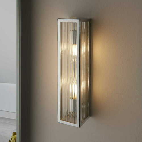 Kontrollera Vägglampa Endon Newham krom IP44 G9 2-ljus 96220