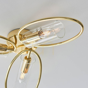 Endon Amari 97228 taklampa, mässingsfinish och klart glas, 3×E14, 56,5 cm small 5