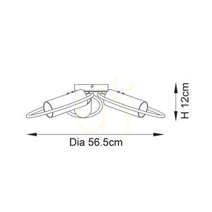 Endon Amari 97228 taklampa, mässingsfinish och klart glas, 3×E14, 56,5 cm small 7