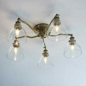 Taklampa Endon Hansen mässing 5-ljus E14 plafond small 1