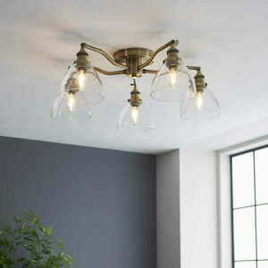 Taklampa Endon Hansen mässing 5-ljus E14 plafond small 3