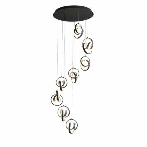 Kontrollera Pendant Light Endon Cosma 97625 Svart LED 8L 3000K Dimmbar