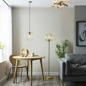 Pendellampa Endon Hoop mässing E27 25 cm 97664 small 2