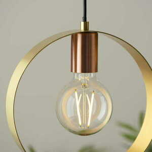 Pendellampa Endon Hoop mässing E27 25 cm 97664 small 5