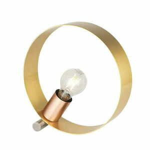 Endon Hoop 97665 bordslampa E27 25 cm – mässing, nickel och koppar small 0