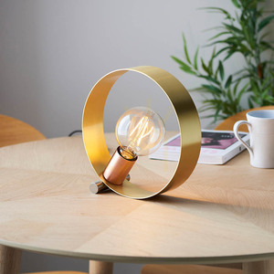 Endon Hoop 97665 bordslampa E27 25 cm – mässing, nickel och koppar small 2