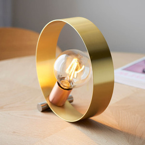 Endon Hoop 97665 bordslampa E27 25 cm – mässing, nickel och koppar small 3