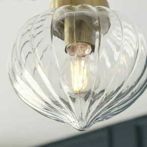 Endon Addington 97684 taklampa, antikmässing, klart räfflat glas, E27, Ø20 cm small 5