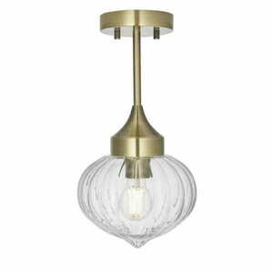 Endon Addington 97684 taklampa, antikmässing, klart räfflat glas, E27, Ø20 cm small 0