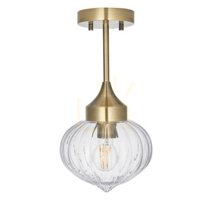 Endon Addington 97684 taklampa, antikmässing, klart räfflat glas, E27, Ø20 cm small 7