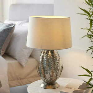 Stående lampa Endon Delphine vit silver tyg E27 55 cm 98046 small 1