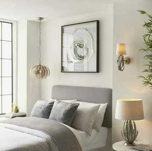 Stående lampa Endon Delphine vit silver tyg E27 55 cm 98046 small 2