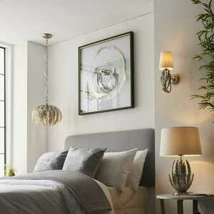 Stående lampa Endon Delphine vit silver tyg E27 55 cm 98046 small 3
