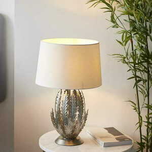 Stående lampa Endon Delphine vit silver tyg E27 55 cm 98046 small 4