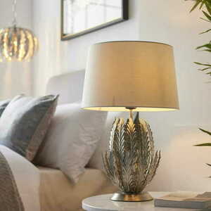 Stående lampa Endon Delphine vit silver tyg E27 55 cm 98046 small 5
