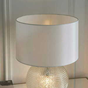 Golvlampa Endon Knighton vit glas tyg E27 46,2 cm 98085 small 6