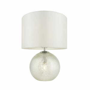 Golvlampa Endon Knighton vit glas tyg E27 46,2 cm 98085 small 0
