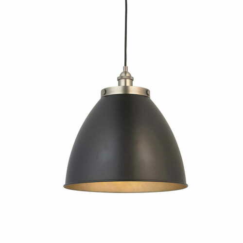 Kontrollera Pendellampa Endon Franklin svart silver stål 33,5 cm 98749