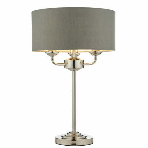 Kontrollera Stående lampa Endon Highclere 99149 mörkgrå/nickel 3-ljus LED E14