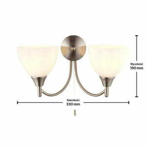Vägglampa Endon Alton 1805-2SC silver/ecru E14 2-armad klassisk stoppad armatur small 2
