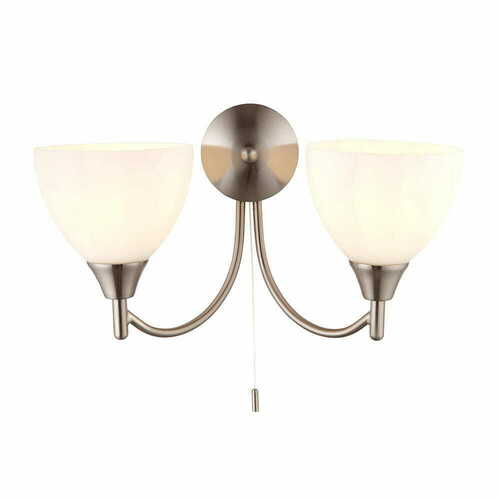 Kontrollera Vägglampa Endon Alton 1805-2SC silver/ecru E14 2-armad klassisk stoppad armatur
