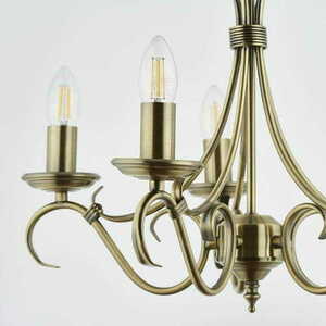 Pendellampa Endon Bernice Mässing 5-ljus E14 44 cm small 1