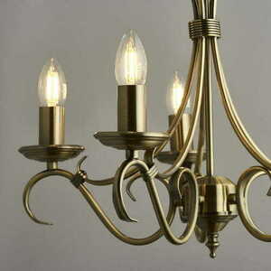 Pendellampa Endon Bernice Mässing 5-ljus E14 44 cm small 3