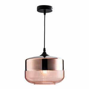 Pendellampa Endon Willis 60182 koppar svart glas metall E27 Ø25 cm small 1