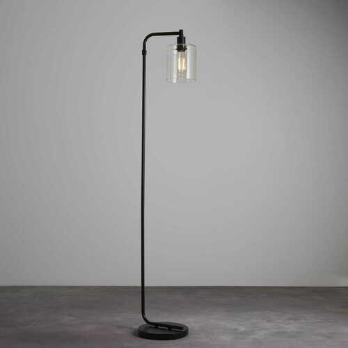 Kontrollera Golvlampa Endon Toledo Svart Glas E27 152 cm 95456
