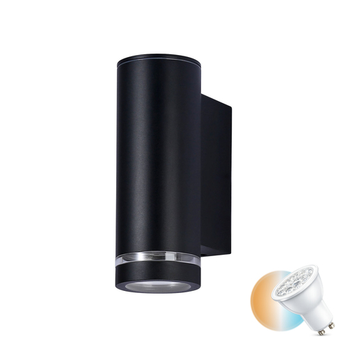 Kontrollera Italux svart GU10 utomhus vägglampa IP54 OWL-2067-1-GU10