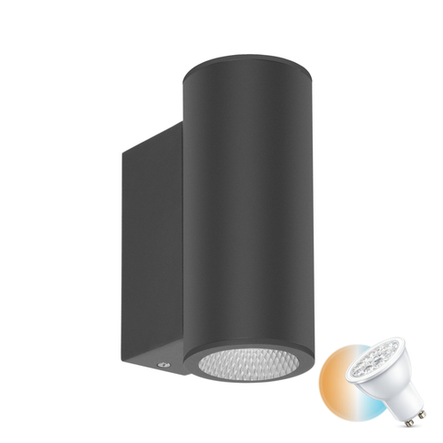 Kontrollera Italux svart utomhusvägglampa GU10 2x LED IP54 OWL-2026A-2-GU10