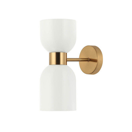 Kontrollera Italux Vägglampa Mässing Vitt Glas E27 2-Ljus WL-57602-1-BRO