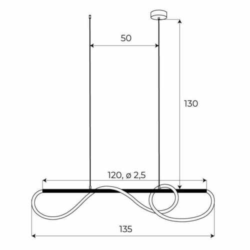 Kontrollera Pendant Light Max Light Laguna P0512 Black LED 120 cm