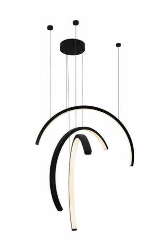 Kontrollera Pendant Light Max Light Trio Arc P0507 3-Light Matt Black 80 cm