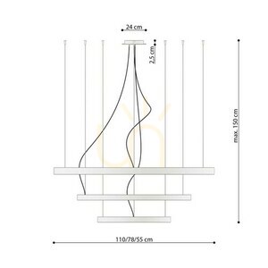 Ljuskrona RIO 3 55/78/110 vit LED 4000K Thoro small 3