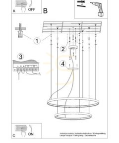 Ljuskrona RIO 2 55/78 svart LED 4000K Thoro small 5