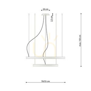 Ljuskrona RIO 2 55/78 gyllene LED 4000K Thoro small 3