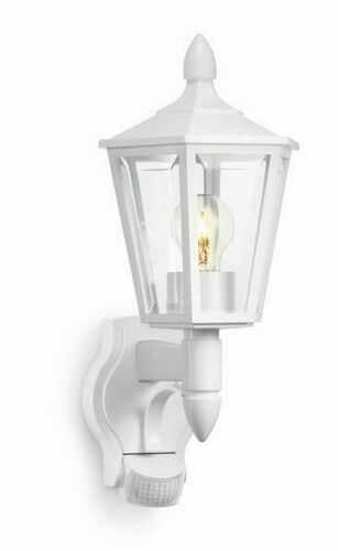 Kontrollera Steinel L 15 S utomhusvägglampa med rörelsedetektor 180° E27 60W IP44 vit 41 cm 617912