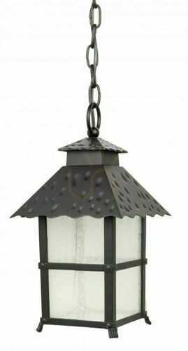 Kontrollera Utomhus hängande lampa SU-MA CADIZ svart patina isglas K 1018/1/Z