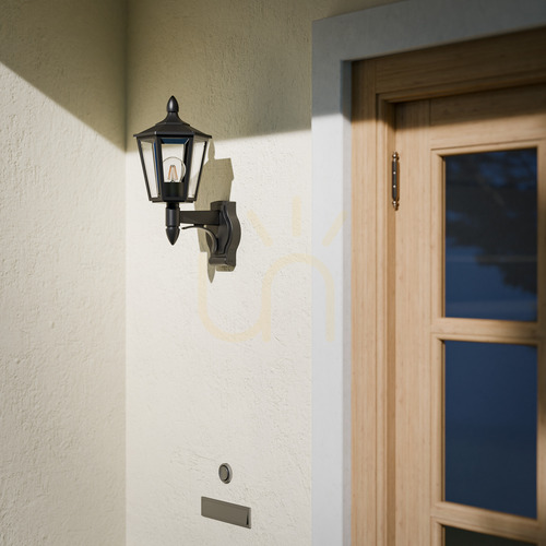 Kontrollera STEINEL L 15 E27 utomhusvägglampa, svart, utan sensor