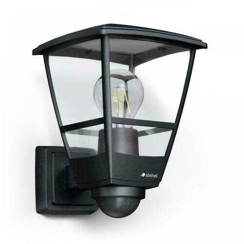 Kontrollera Svart utomhusvägglampa med rörelsesensor STEINEL L 10 S 084769, E27 IP44