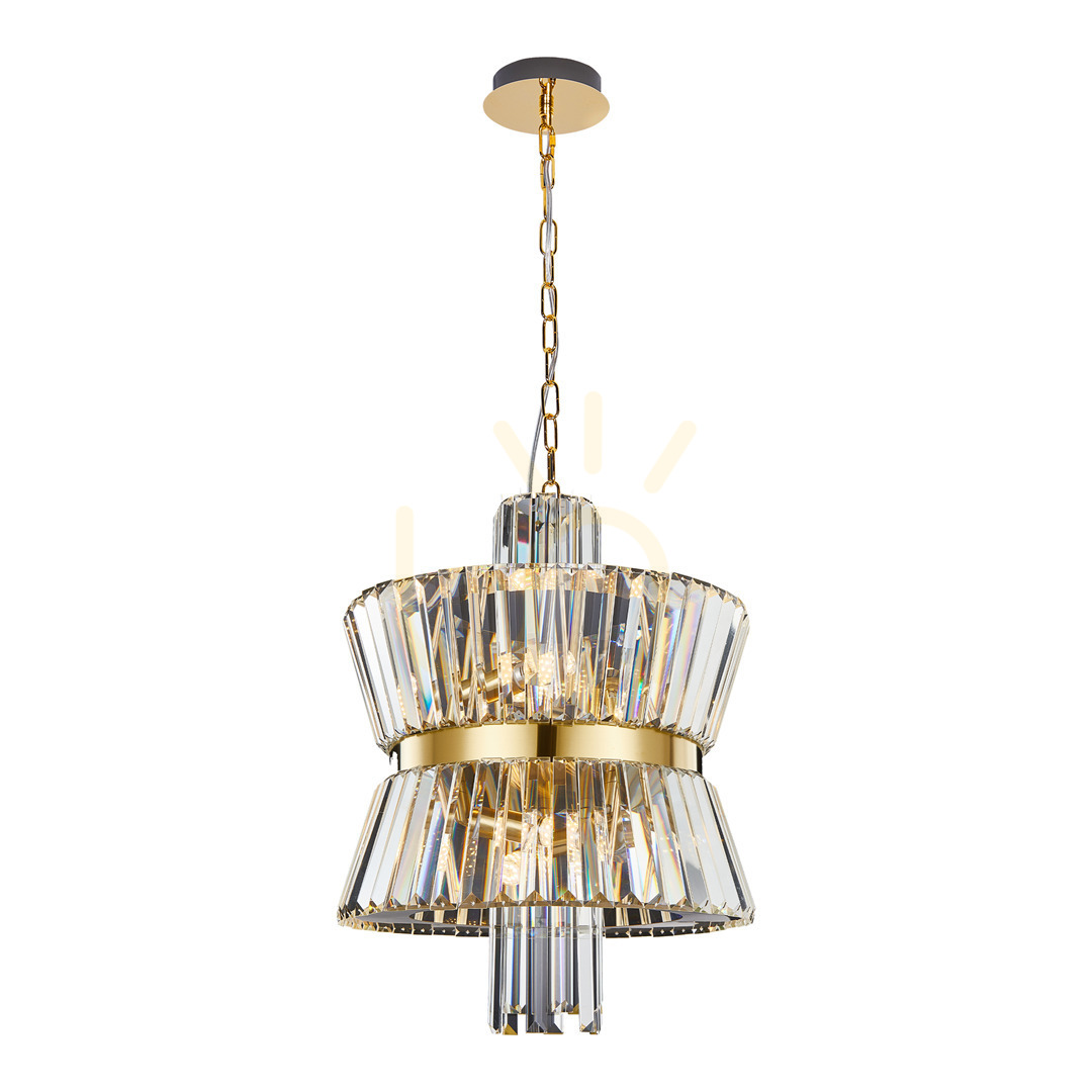 Aurelia guld 8x E14 kristallkrona