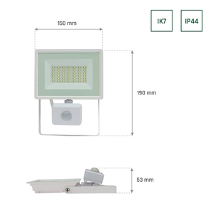 Noctis Lux 3 Strålkastare 30 Ww 230 V Ip44 150x190x53mm Vit Pir Rörelsesensor 6 Noctis Lux 3 Strålkastare 30 Ww 230 V Ip44 150x190x53mm Vit Pir Rörelsesensor small 6