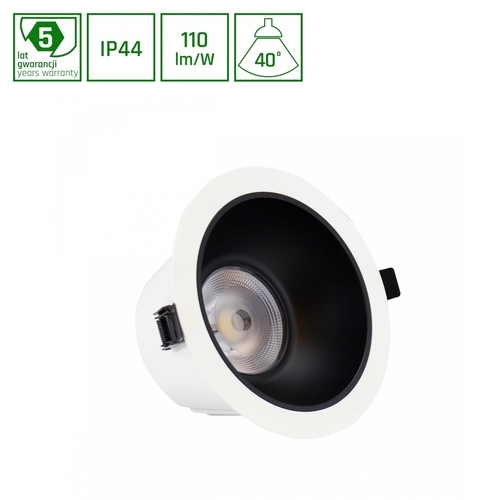 Kontrollera Orbito Downlight 14 27 Ww 230 V 40st Ip44 Ra90 Ugr<19 169 X95 Mm Vit/Svart Matt Cirkel. Effektjustering 5