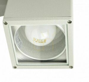 Utomhusvägglampa SU-MA Adela 8001 AL silver 2x60W upp/ned transparent glas small 2