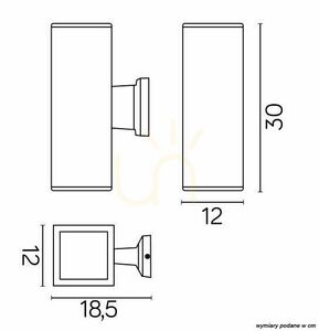 Utomhusvägglampa SU-MA Adela 8001 AL silver 2x60W upp/ned transparent glas small 6
