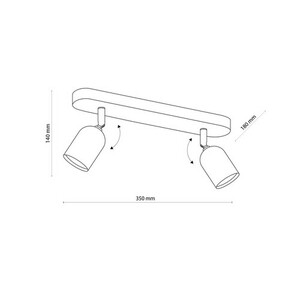 Top Taklampa 2 Pł Svart/Krom small 7