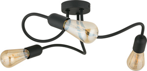Wave Taklampa Svart 3 Pł E27 small 0