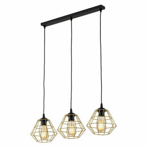 Diamond New Svart/Guld Hänglampa 3 Pl Strip. small 8
