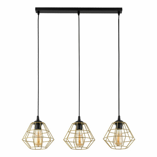 Kontrollera Diamond New Svart/Guld Hänglampa 3 Pl Strip.